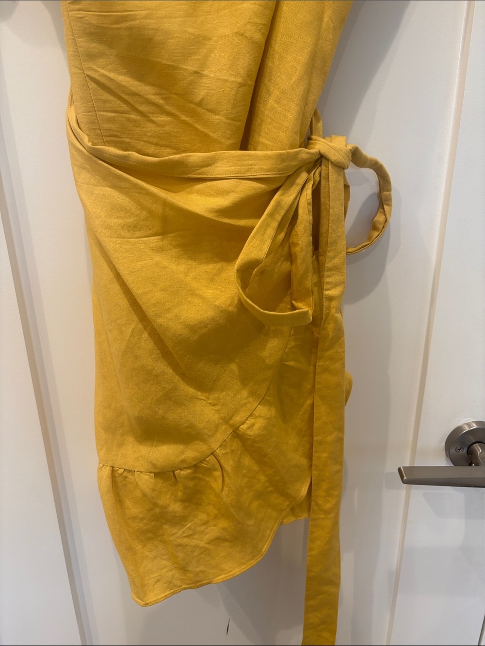 Astr Mustard Wrap Ruffle Mini Dress - Picture 5 of 12